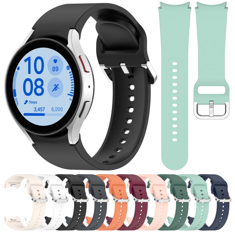For Samsung Galaxy Watch 4 44mm Solid Color Silver Buckle Quick Release Silicone Watch Band(Pink) - free shipping - PMC TechLife - Order now!