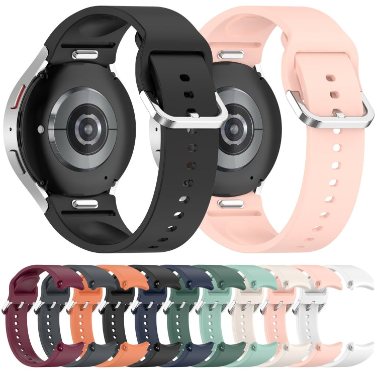 For Samsung Galaxy watch 5 Pro Golf Edition Solid Color Silver Buckle Quick Release Silicone Watch Band(Orange) - free shipping - PMC TechLife - Order now!