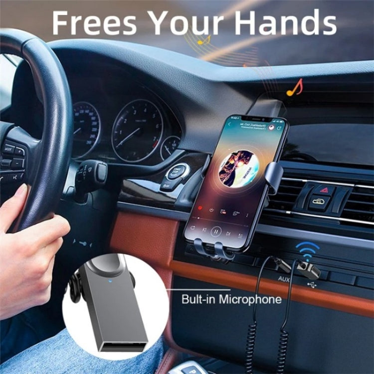 M02 3.5mm AUX Car Audio System Wireless Adapter Car Bluetooth Hands-Free Call Spring Cord - free shipping - PMC Jewellery - Order now!
