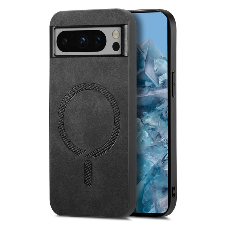 For Google Pixel 9 Pro XL Retro Magsafe Magnetic PU Back Cover Phone Case(Black) - Google Cases by PMC Jewellery | Online Shopping South Africa | PMC Jewellery | Buy Now Pay Later Mobicred