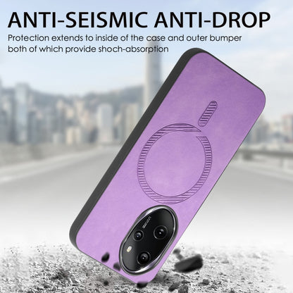 For Honor Magic6 Pro 5G Retro Magsafe Magnetic PU Back Cover Phone Case(Purple) - Honor Cases by PMC Jewellery | Online Shopping South Africa | PMC Jewellery | Buy Now Pay Later Mobicred