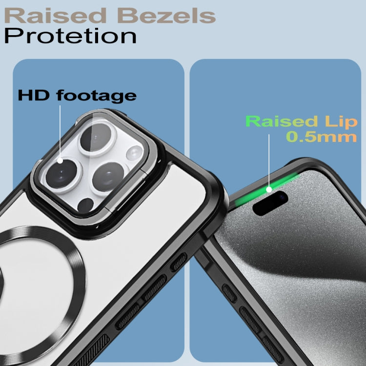 For iPhone 16 Plus Magsafe CD-grain Acrylic Hybrid TPU Phone Case(Black) - iPhone 16 Plus Cases by PMC TechLife | Online Shopping South Africa | PMC TechLife | Buy Now Pay Later Mobicred