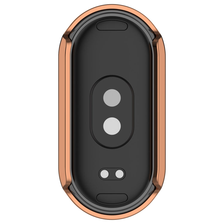 For Xiaomi Smart Band 9 Diamond Half Coverage Hollow PC Watch Protective Case(Rose Gold) - Watch Cases by PMC TechLife | Online Shopping South Africa | PMC TechLife | Buy Now Pay Later Mobicred