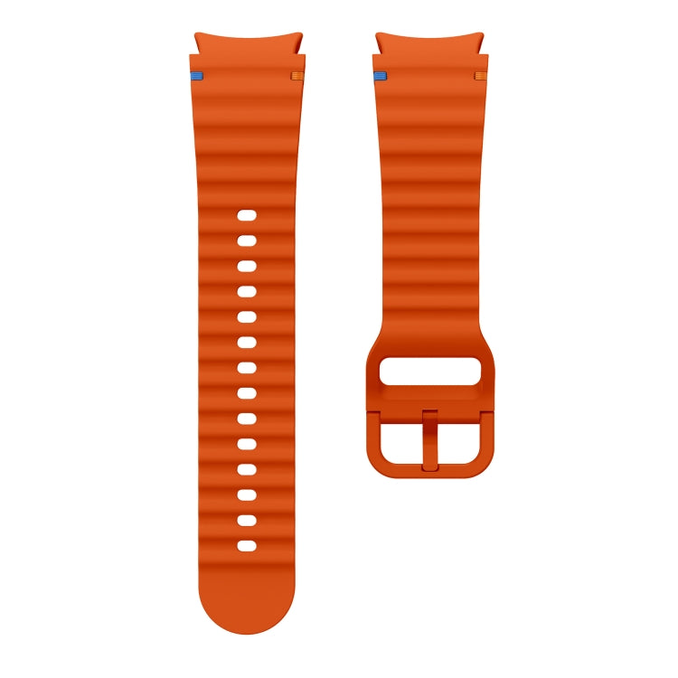 For Samsung Galaxy Watch3 41mm Wave Pattern Stitched Silicone Watch Band(Orange) - free shipping - PMC TechLife - Order now!