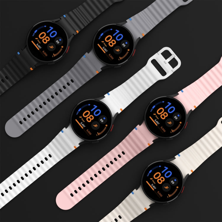 For Samsung Galaxy Watch 6 40 / 44mm Wave Pattern Stitched Silicone Watch Band(Light Blue) - free shipping - PMC TechLife - Order now!