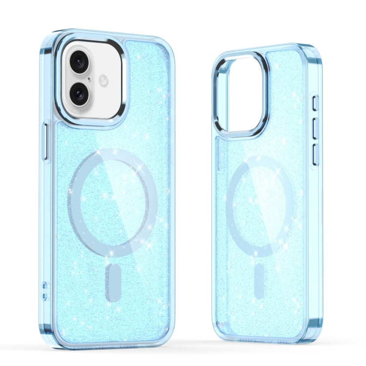 For iPhone 16 Glitter MagSafe Shockproof Phone Case(Blue) - iPhone 16 Cases by PMC TechLife | Online Shopping South Africa | PMC TechLife | Buy Now Pay Later Mobicred