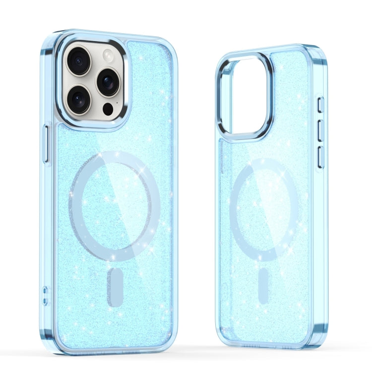 For iPhone 16 Pro Max Glitter MagSafe Shockproof Phone Case(Blue) - iPhone 16 Pro Cases by PMC Jewellery | Online Shopping South Africa | PMC Jewellery | Buy Now Pay Later Mobicred