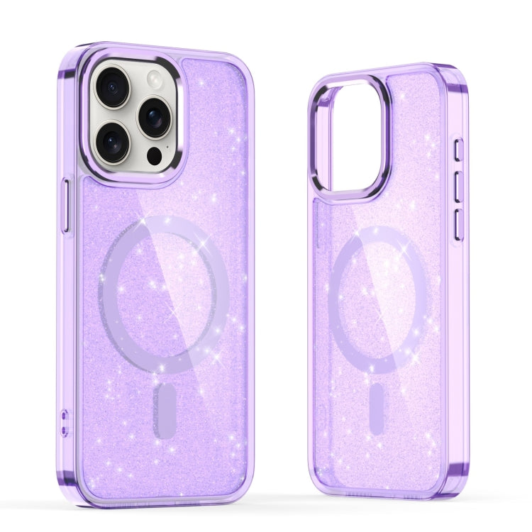 For iPhone 16 Pro Max Glitter MagSafe Shockproof Phone Case(Purple) - iPhone 16 Pro Cases by PMC Jewellery | Online Shopping South Africa | PMC Jewellery | Buy Now Pay Later Mobicred