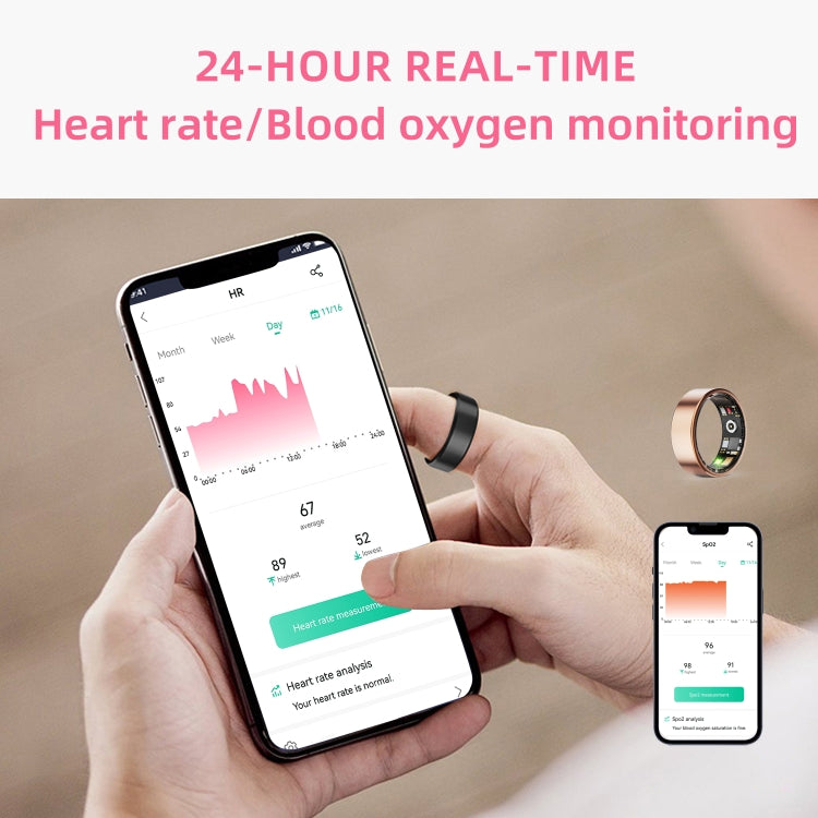 R11M SIZE 9 Smart Ring, Support Heart Rate / Blood Oxygen / Sleep / Multiple Sports Modes(Gold) - Smart Rings / Smart Telephones by PMC TechLife | Online Shopping South Africa | PMC TechLife | Buy Now Pay Later Mobicred