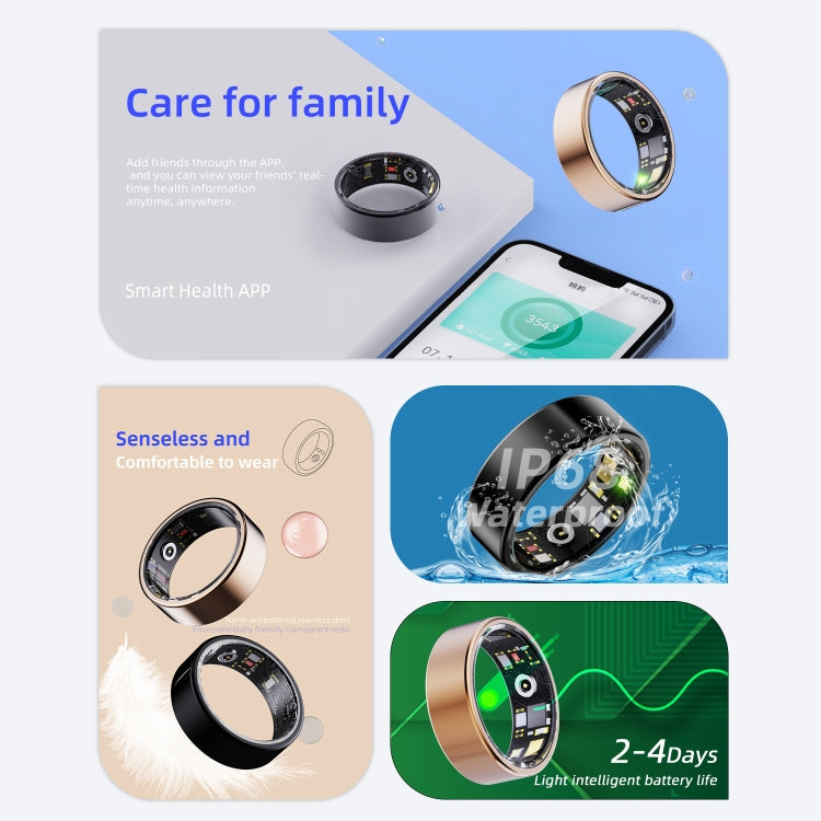 R11M SIZE 10 Smart Ring, Support Heart Rate / Blood Oxygen / Sleep / Multiple Sports Modes(Black) - Smart Rings / Smart Telephones by PMC Jewellery | Online Shopping South Africa | PMC Jewellery | Buy Now Pay Later Mobicred