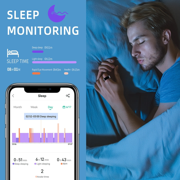 R11M SIZE 13 Smart Ring, Support Heart Rate / Blood Oxygen / Sleep / Multiple Sports Modes(Black) - Smart Rings / Smart Telephones by PMC TechLife | Online Shopping South Africa | PMC TechLife | Buy Now Pay Later Mobicred