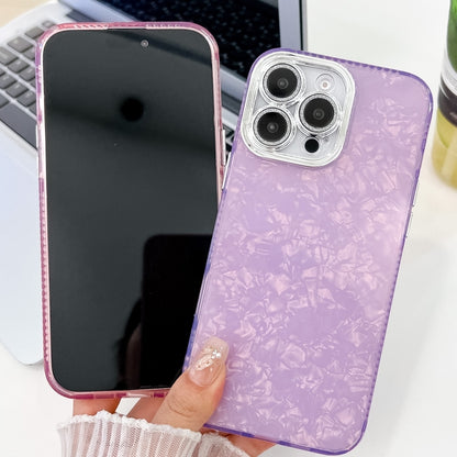 For iPhone 16 Pro Plating Glitter Texture TPU Phone Case with Lens Film(Purple Feather Yarn) - iPhone 16 Pro Cases by PMC Jewellery | Online Shopping South Africa | PMC Jewellery | Buy Now Pay Later Mobicred