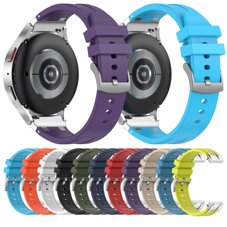 For Samsung Galaxy Watch Active 2 20mm Quick Release Silver Buckle Royal Silicone Watch Band(White) - free shipping - PMC TechLife - Order now!