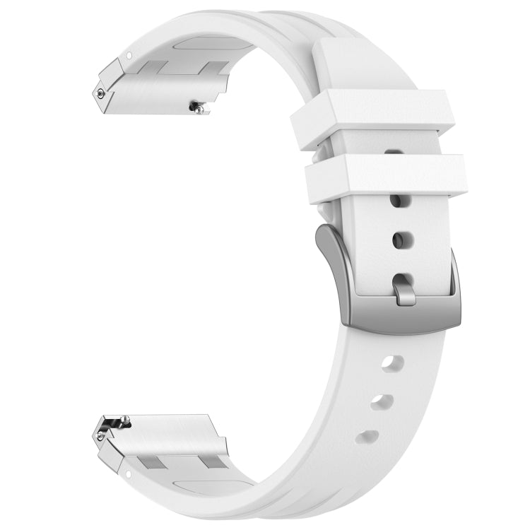 For Amazfit Bip U 20mm Quick Release Silver Buckle Royal Silicone Watch Band(White) - free shipping - PMC TechLife - Order now!