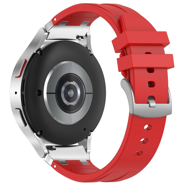 For Amazfit Bip3 Pro 20mm Quick Release Silver Buckle Royal Silicone Watch Band(Red) - free shipping - PMC TechLife - Order now!
