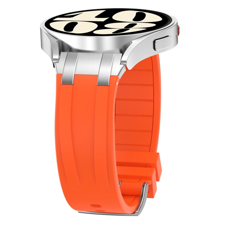 For Amazfit Active 20mm Quick Release Silver Buckle Royal Silicone Watch Band(Orange) - free shipping - PMC TechLife - Order now!