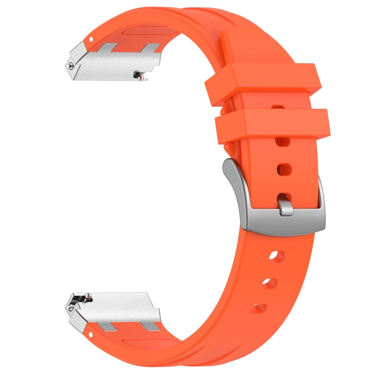 For Amazfit Active 20mm Quick Release Silver Buckle Royal Silicone Watch Band(Orange) - free shipping - PMC TechLife - Order now!