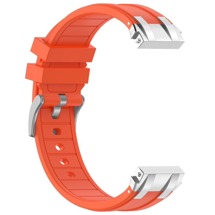 For Amazfit Active 20mm Quick Release Silver Buckle Royal Silicone Watch Band(Orange) - free shipping - PMC TechLife - Order now!