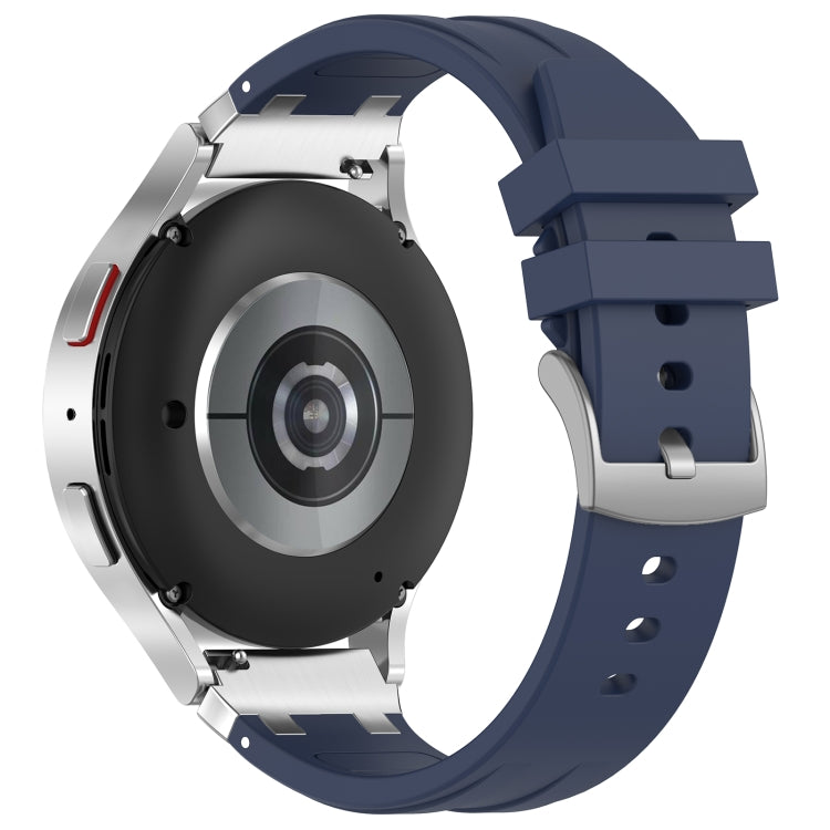 For Amazfit Active 20mm Quick Release Silver Buckle Royal Silicone Watch Band(Navy Blue) - free shipping - PMC TechLife - Order now!