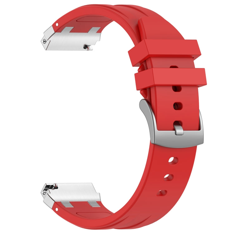 For Amazfit Active 20mm Quick Release Silver Buckle Royal Silicone Watch Band(Red) - free shipping - PMC TechLife - Order now!