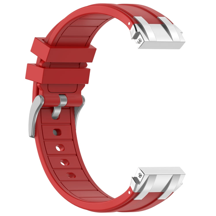 For Amazfit Active 20mm Quick Release Silver Buckle Royal Silicone Watch Band(Red) - free shipping - PMC TechLife - Order now!