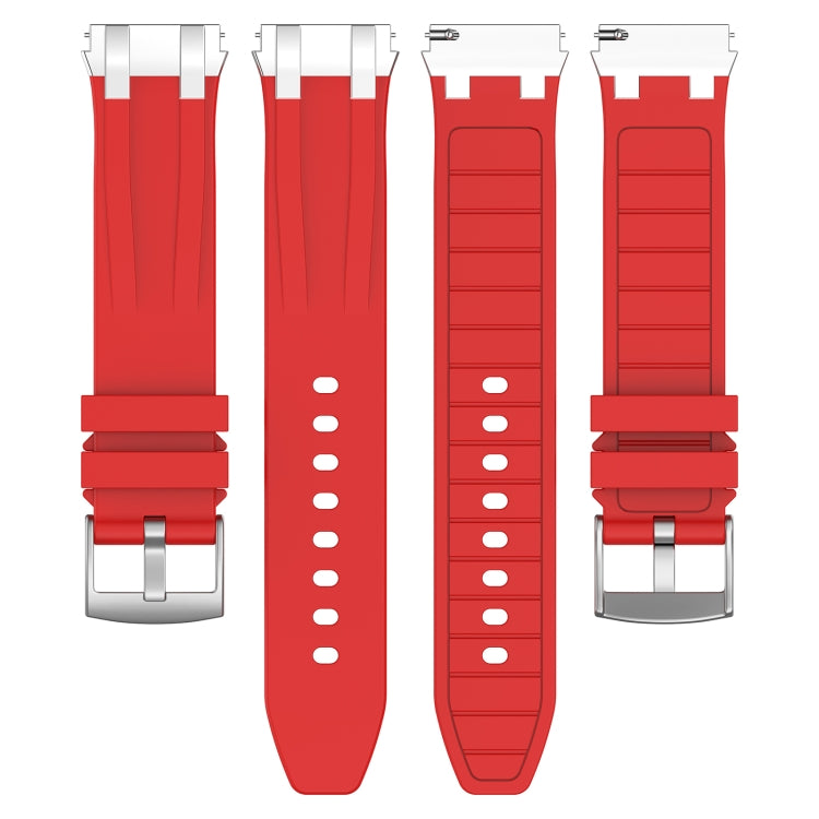 For Amazfit Active 20mm Quick Release Silver Buckle Royal Silicone Watch Band(Red) - free shipping - PMC TechLife - Order now!