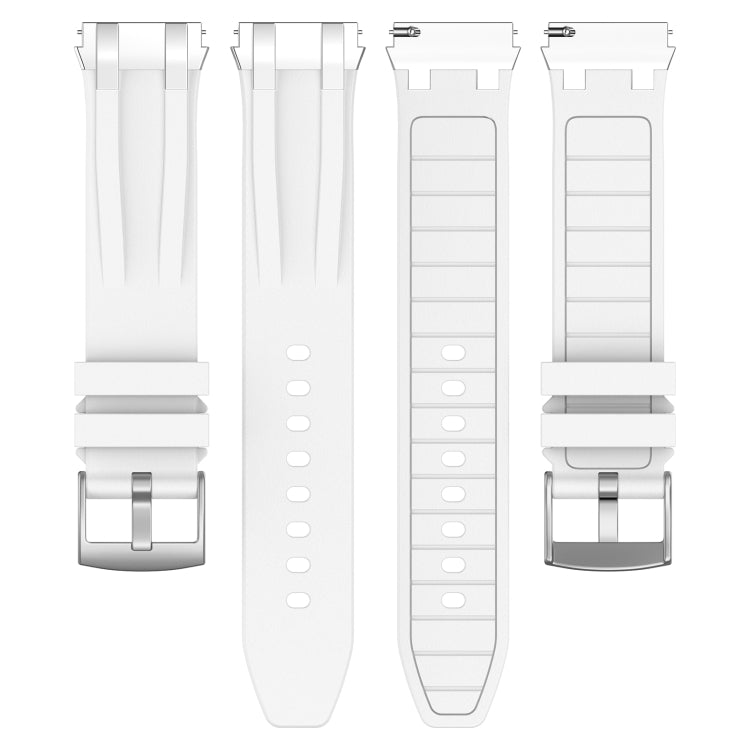 For Amazfit GTR Mini 20mm Quick Release Silver Buckle Royal Silicone Watch Band(White) - free shipping - PMC TechLife - Order now!