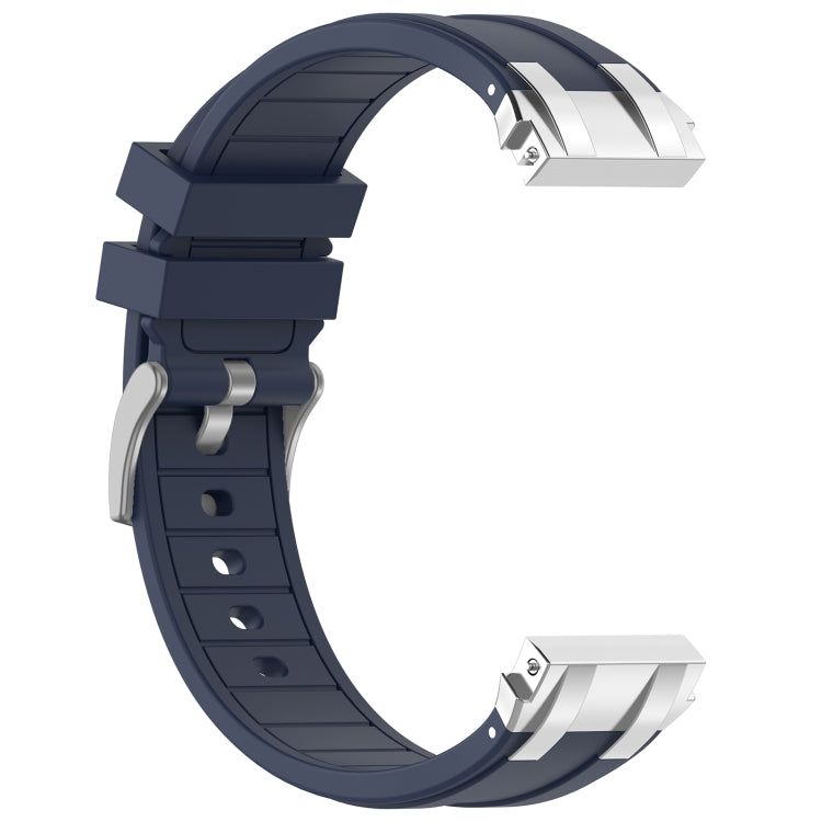 For Amazfit GTS4 Mini 20mm Quick Release Silver Buckle Royal Silicone Watch Band(Navy Blue) - free shipping - PMC TechLife - Order now!