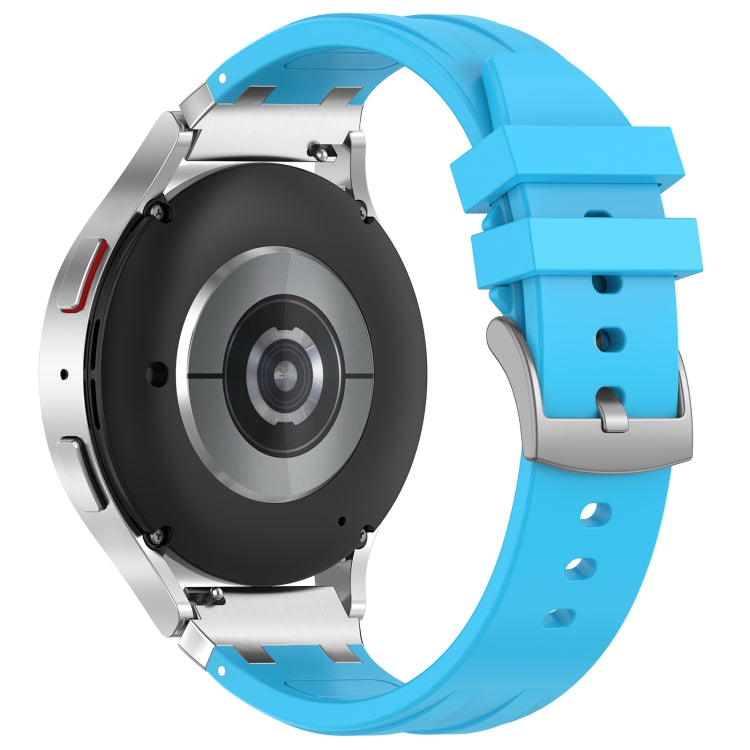 For Amazfit Bip3 20mm Quick Release Silver Buckle Royal Silicone Watch Band(Sky Blue) - free shipping - PMC TechLife - Order now!