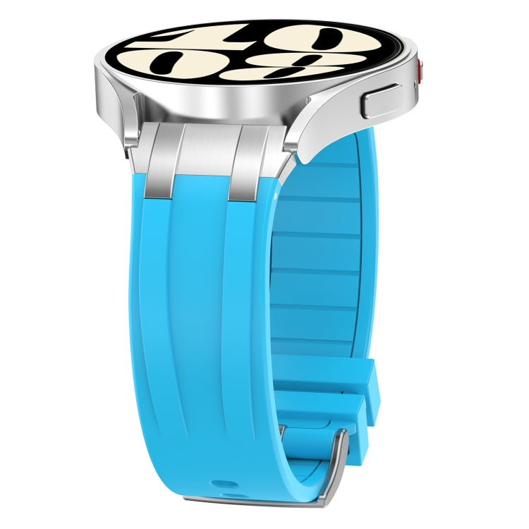 For Amazfit Bip3 20mm Quick Release Silver Buckle Royal Silicone Watch Band(Sky Blue) - free shipping - PMC TechLife - Order now!