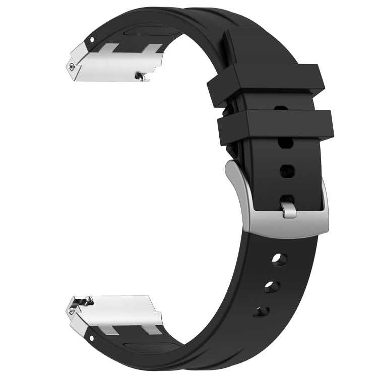 For Amazfit GTS 2e 20mm Quick Release Silver Buckle Royal Silicone Watch Band(Black) - free shipping - PMC TechLife - Order now!