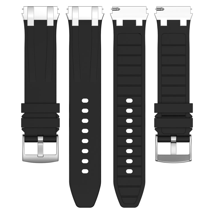 For Amazfit Pop 20mm Quick Release Silver Buckle Royal Silicone Watch Band(Black) - free shipping - PMC TechLife - Order now!