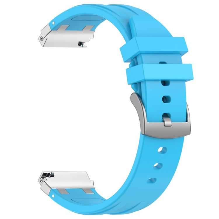 For Amazfit Bip Lite 20mm Quick Release Silver Buckle Royal Silicone Watch Band(Sky Blue) - free shipping - PMC TechLife - Order now!