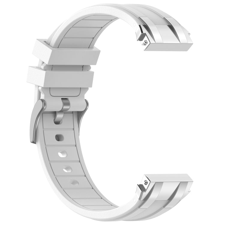 For Garmin Venu 3 22mm Quick Release Silver Buckle Royal Silicone Watch Band(White) - free shipping - PMC TechLife - Order now!