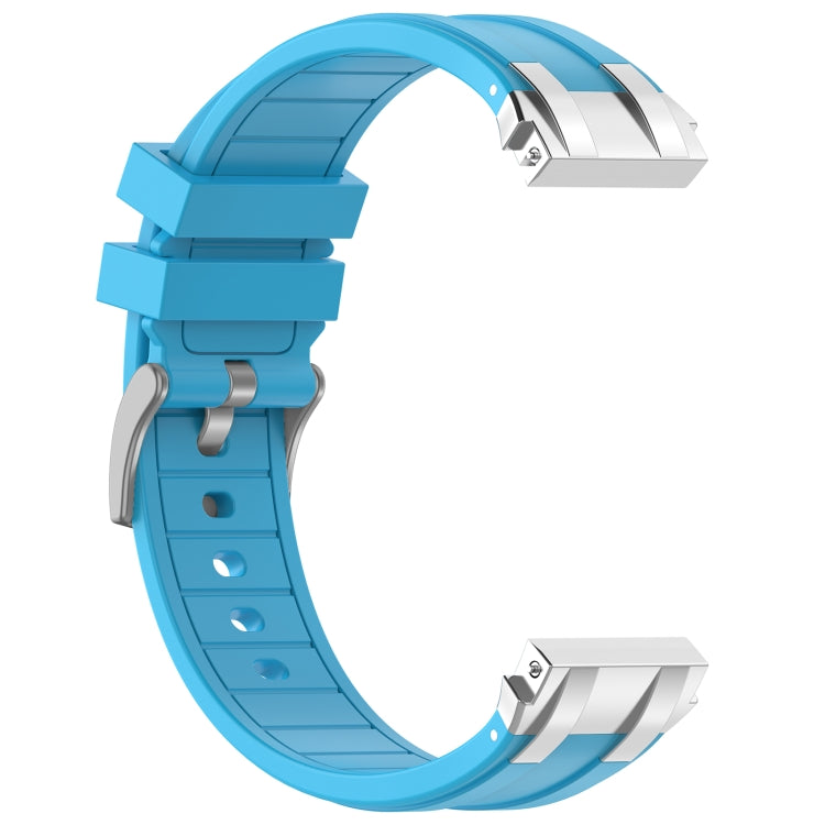 For Garmin Venu 3 22mm Quick Release Silver Buckle Royal Silicone Watch Band(Sky Blue) - free shipping - PMC TechLife - Order now!