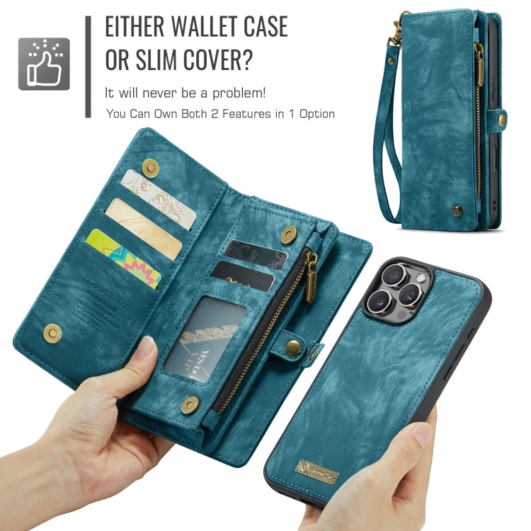 For iPhone 16 Pro Max CaseMe 008 Detachable Multifunctional Leather Phone Case(Blue) - free shipping - PMC TechLife - Order now!