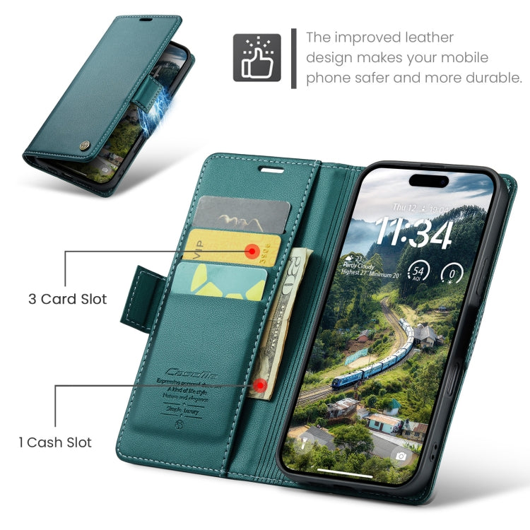 For iPhone 16 Pro Max CaseMe 023 Butterfly Buckle Litchi Texture RFID Anti-theft Leather Phone Case(Green) - iPhone 16 Pro Max Cases by CaseMe | Online Shopping South Africa | PMC Jewellery | Buy Now Pay Later Mobicred