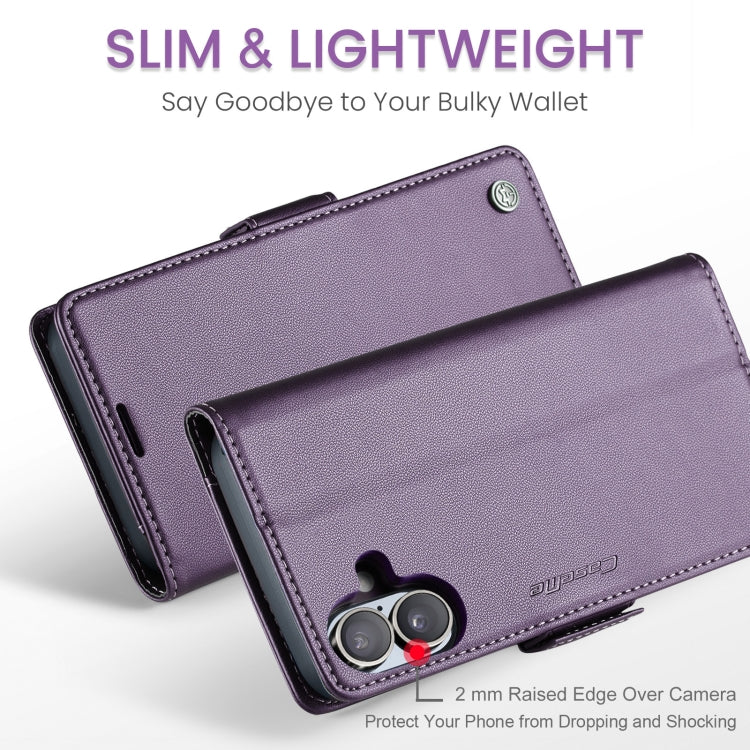 For iPhone 16 CaseMe 023 Butterfly Buckle Litchi Texture RFID Anti-theft Leather Phone Case(Purple) - iPhone 16 Cases by CaseMe | Online Shopping South Africa | PMC Jewellery | Buy Now Pay Later Mobicred