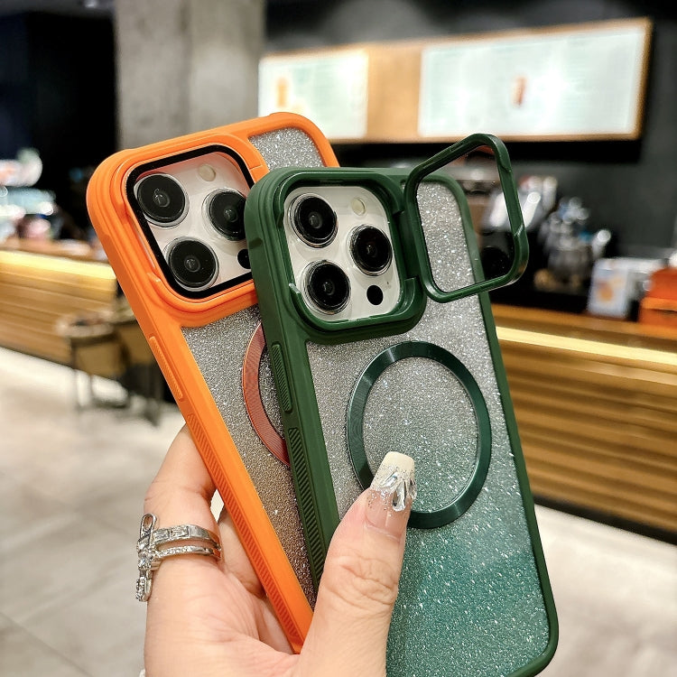 For iPhone 16 Plus CD-grain Gradient Glitter Magsafe Acrylic Hybrid TPU Phone Case(Green) - iPhone 16 Plus Cases by PMC Jewellery | Online Shopping South Africa | PMC Jewellery | Buy Now Pay Later Mobicred