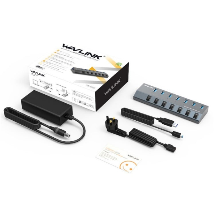 WAVLINK UH3076 5Gbps 7-port USB 3.0 Hub with Independent Switch and LED Indicator(US Plug) - USB 3.0 HUB by WAVLINK | Online Shopping South Africa | PMC Jewellery | Buy Now Pay Later Mobicred