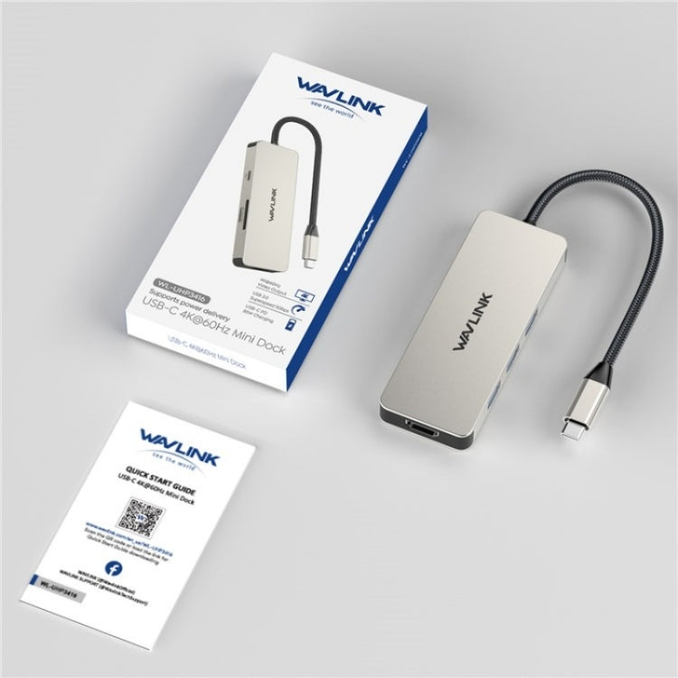 WAVLINK UHP3416 7-in-1 PD100W Charging SD / TF Card Reader 4K HD Type-C Docking Station(Dark Grey) - USB HUB by WAVLINK | Online Shopping South Africa | PMC Jewellery | Buy Now Pay Later Mobicred