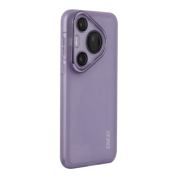 For Huawei Pura 70 Pro / 70 Pro+ ENKAY Hat-Prince Translucent Matte TPU Phone Case with Lens Film(Purple) - Huawei Cases by ENKAY | Online Shopping South Africa | PMC Jewellery | Buy Now Pay Later Mobicred