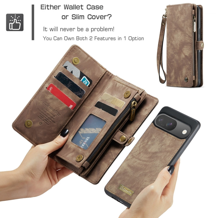 For Google Pixel 9 / 9 Pro CaseMe 008 Detachable Multifunctional Leather Phone Case(Brown) - free shipping - PMC Jewellery - Order now!