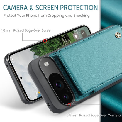 For Google Pixel 9 / 9 Pro CaseMe C22 Card Slots Holder RFID Anti-theft Phone Case(Green) - Google Cases by CaseMe | Online Shopping South Africa | PMC Jewellery | Buy Now Pay Later Mobicred