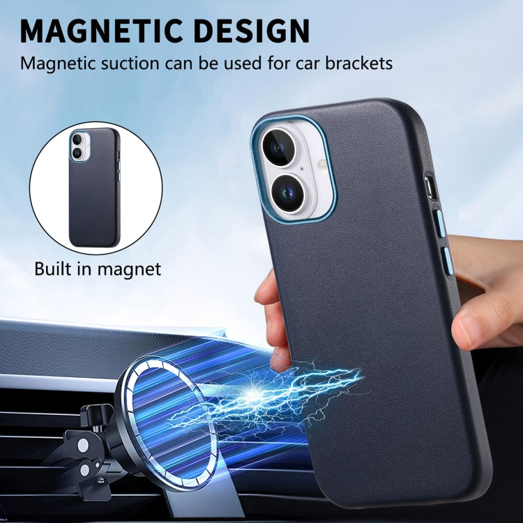 For iPhone 16 Electroplated Metal Button Shockproof Phone Case(Dark Blue) - iPhone 16 Cases by PMC Jewellery | Online Shopping South Africa | PMC Jewellery | Buy Now Pay Later Mobicred