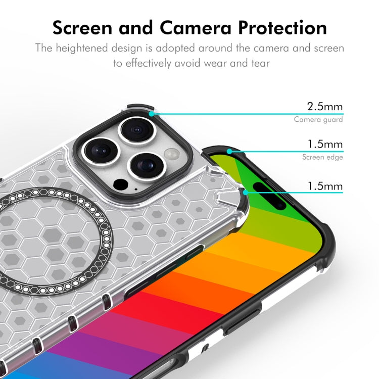 For iPhone 16 Pro ENKAY Hat-Prince Honeycomb MagSafe Shockproof Phone Case with Large Arc Edge Film(Grey) - iPhone 16 Pro Cases by ENKAY | Online Shopping South Africa | PMC Jewellery | Buy Now Pay Later Mobicred