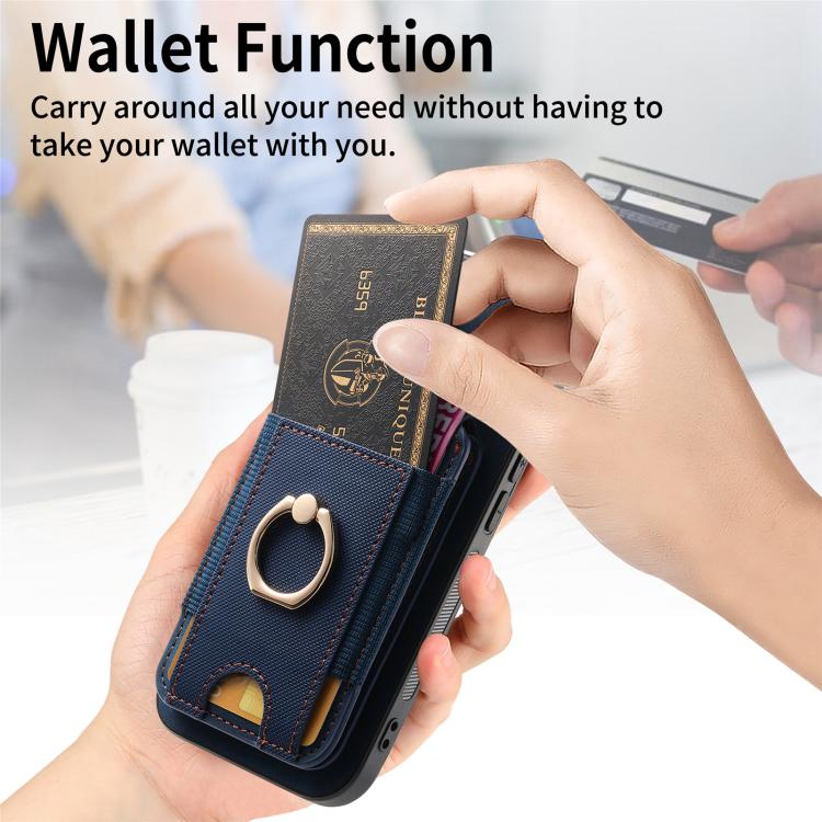 For iPhone 16e Retro Splitable Magnetic Stand Card Bag Leather Phone Case(Blue) - iPhone 16e Cases by PMC TechLife | Online Shopping South Africa | PMC TechLife | Buy Now Pay Later Mobicred
