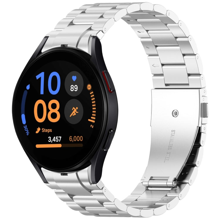 For Samsung Galaxy Watch FE 40mm Three Beads Button Quick Release Metal Watch Band(Silver) - free shipping - PMC TechLife - Order now!