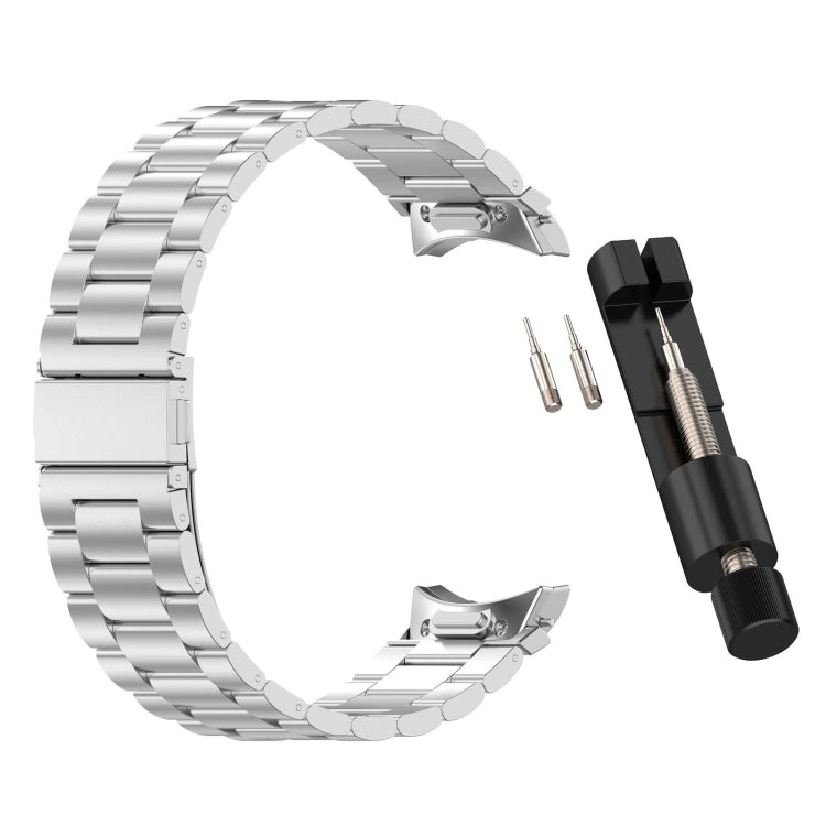 For Samsung Galaxy Watch FE 40mm Three Beads Button Quick Release Metal Watch Band(Silver) - free shipping - PMC TechLife - Order now!