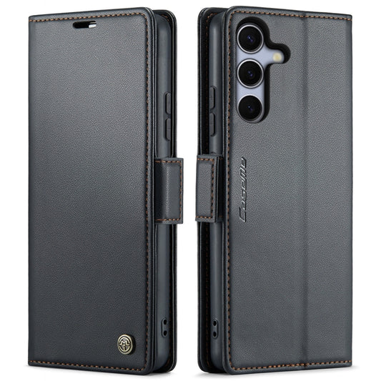 For Samsung Galaxy S25+ 5G CaseMe 023 Butterfly Buckle Litchi Texture RFID Anti-theft Leather Phone Case(Black) - Galaxy S25+ 5G Cases by CaseMe | Online Shopping South Africa | PMC Jewellery | Buy Now Pay Later Mobicred